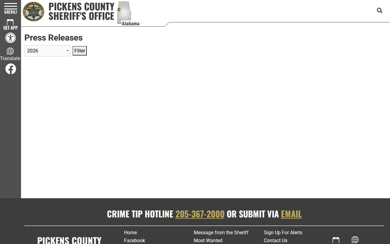 Pickens County official arrest news press release archive