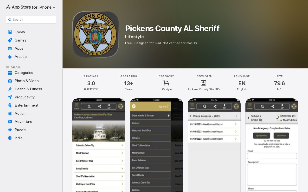 Pickens County Sheriff app for inmate and arrest information